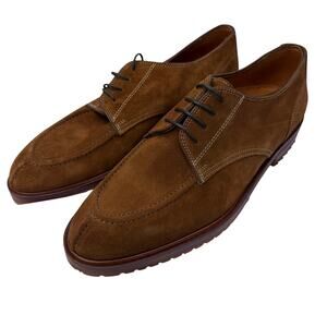 Zelli Brown Suede Leather Norwegian Split-Toe Oxford/Derby shoes 10.5